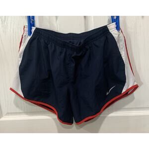 Nike Dri-Fit Womens Athletic Shorts Lined Sports Gym Workout Black Red White LG